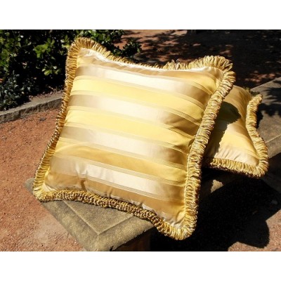 Gold silk cushions shop